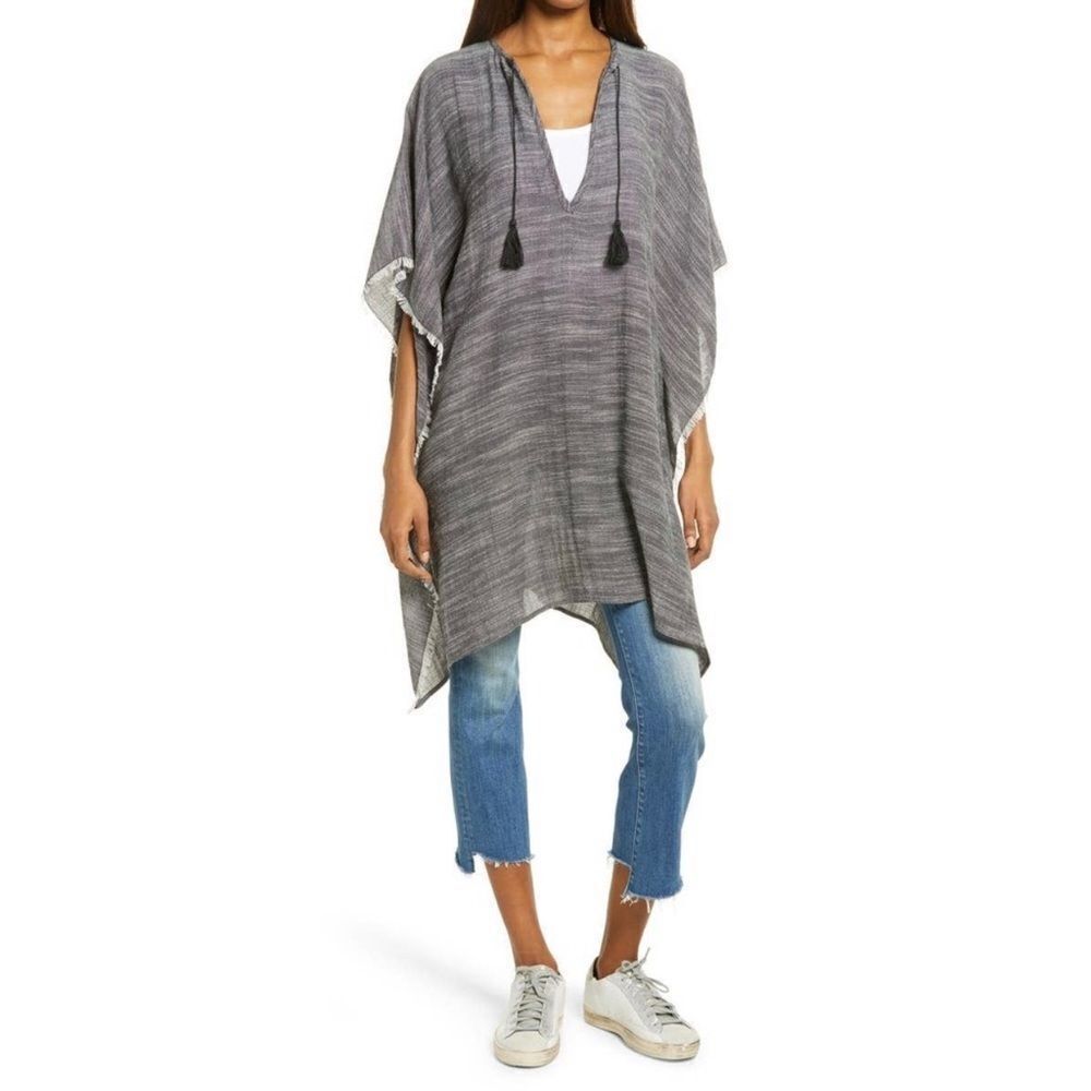 Fringed Edges Tassel Ties V-Neck